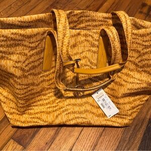 Michael Kors Yellow and Brown Animal Print Tote